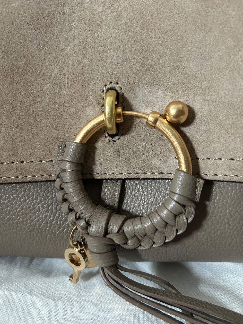 See By Chloé Taupe Suede & Leather Shoulder/Crossbody Bag - Picture 3 of 12